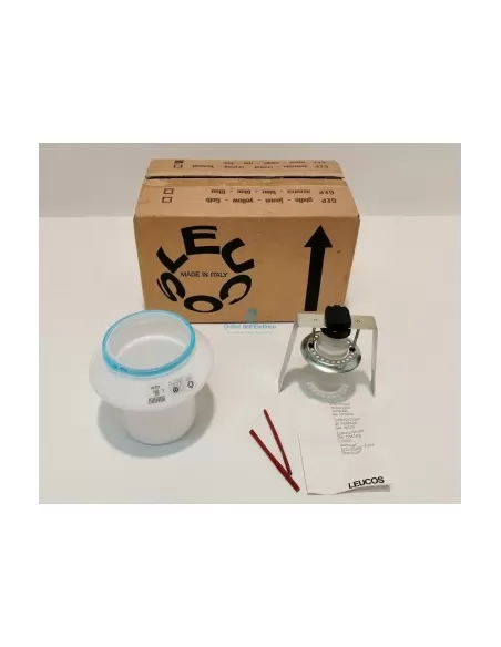 Leucos GEP/A Gep encastré en verre blanc avec anneau bleu, puissance maximale 100 W